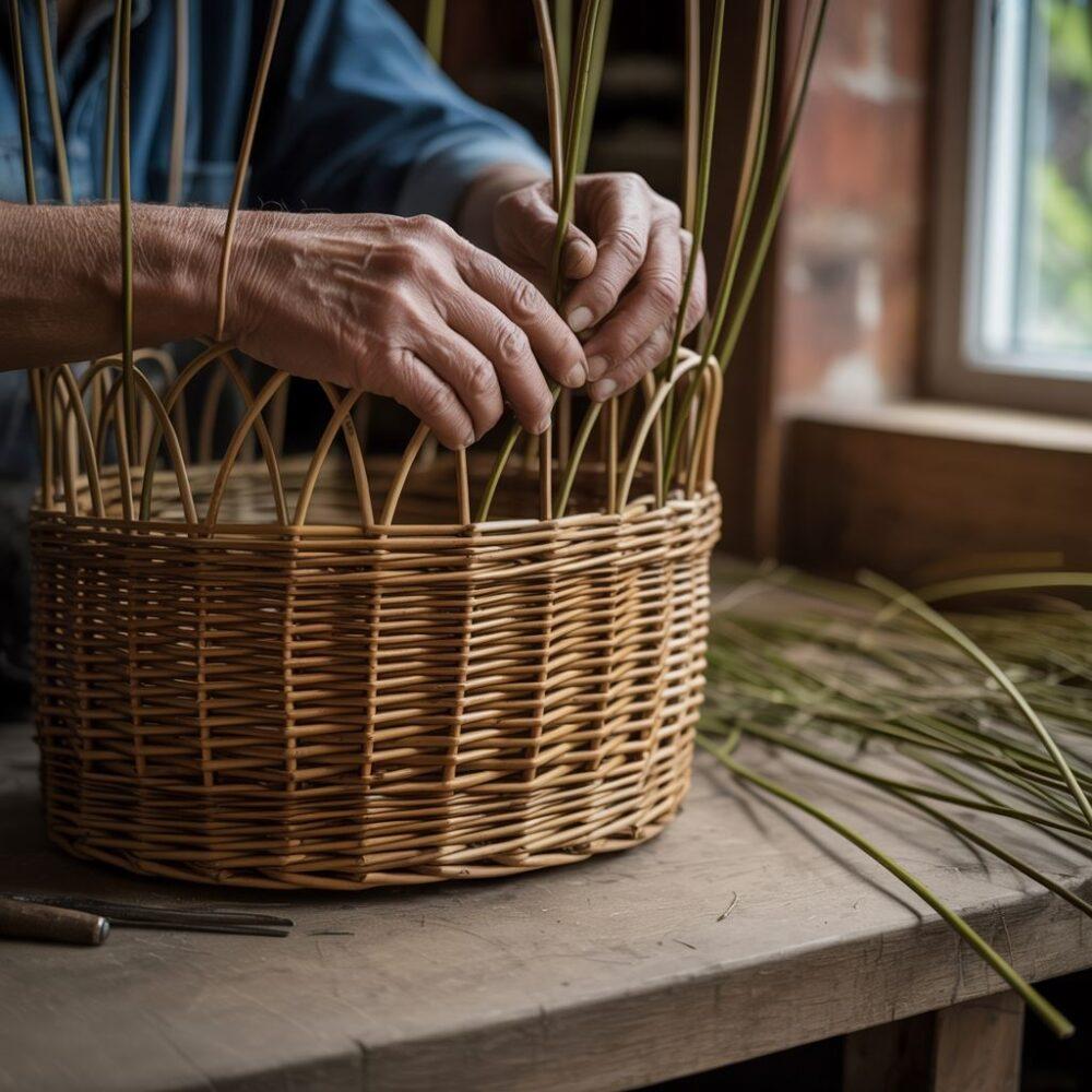 Plecenie wiklinowego kosza