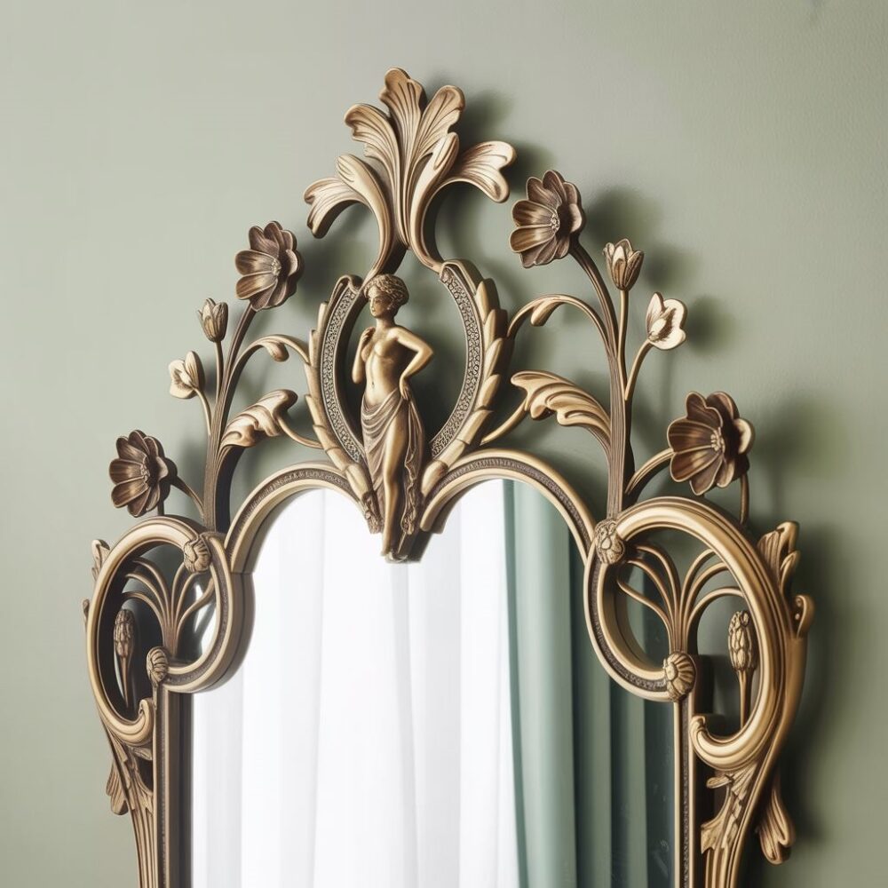 antyczne lustro z motywem roślinnym
