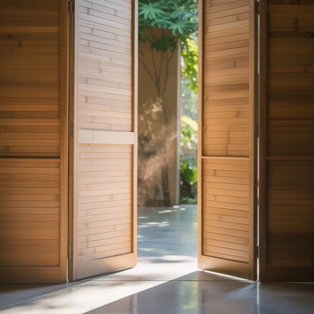 bambusowa faktura drzwi