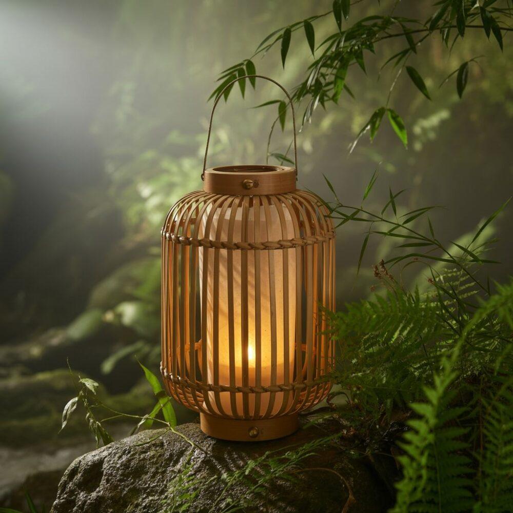 ciepłe światło bambusa