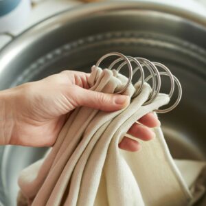 czyszczenie metalowych kółek w zasłonach