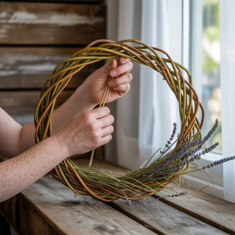 gotowy wianek wiklinowy