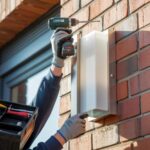 kinkiet na fasadzie budynku