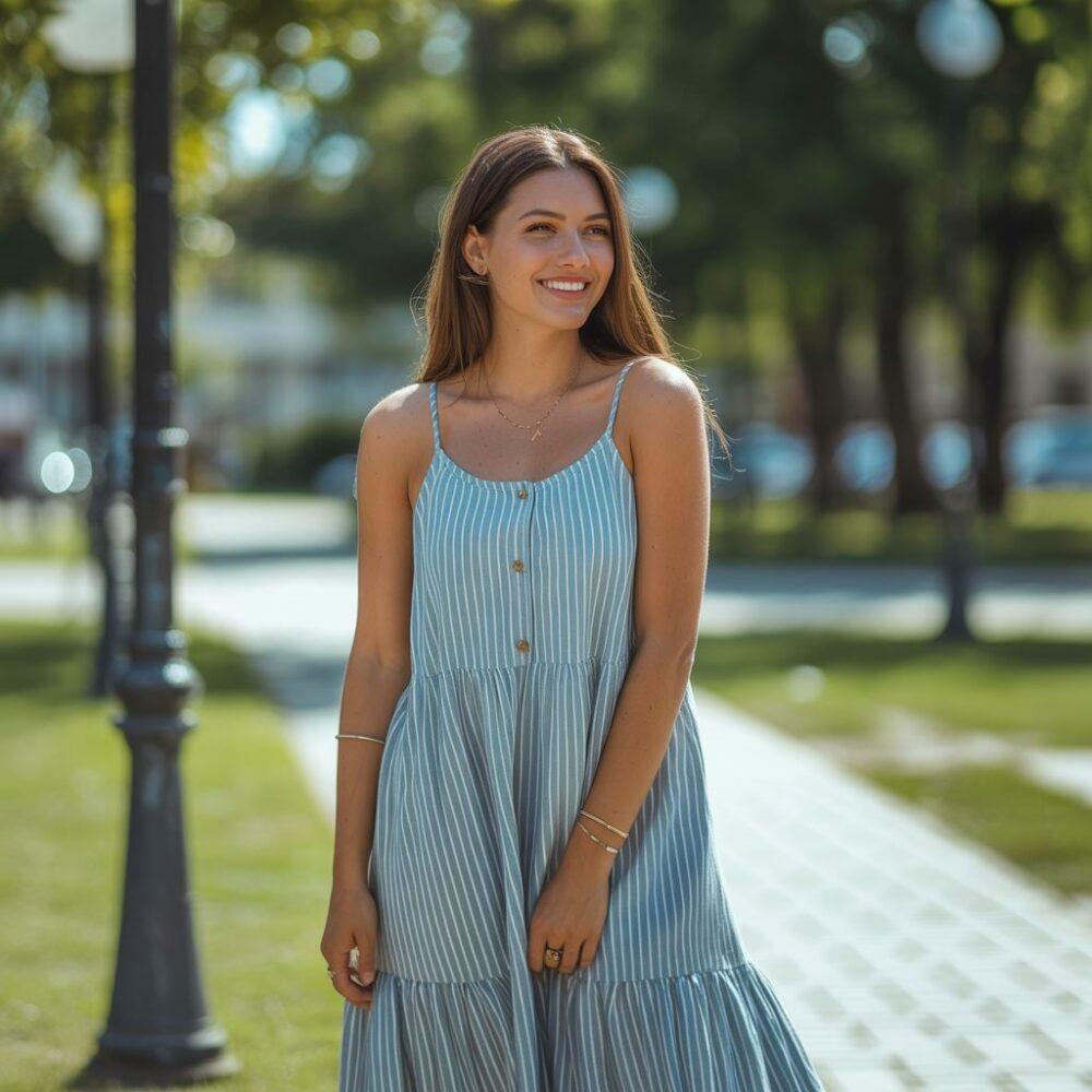 kobieta w maxi sukience
