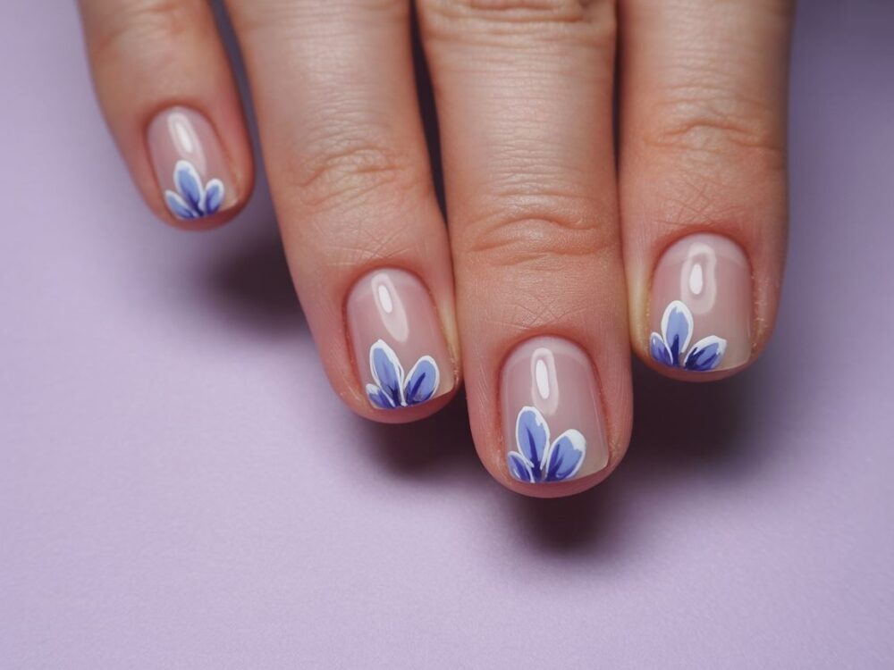 kwiaty na paznokciu