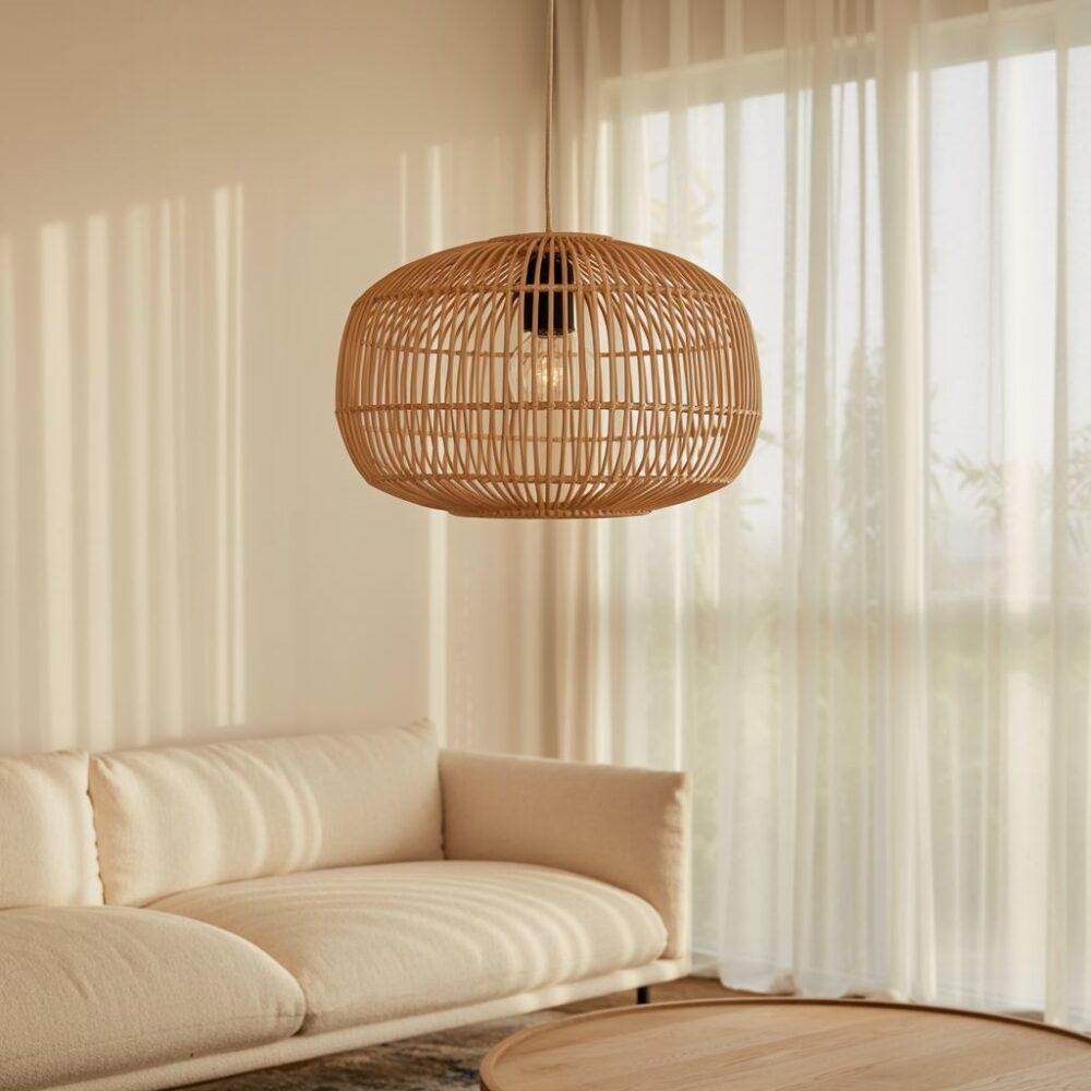 lampa sufitowa z rattanu