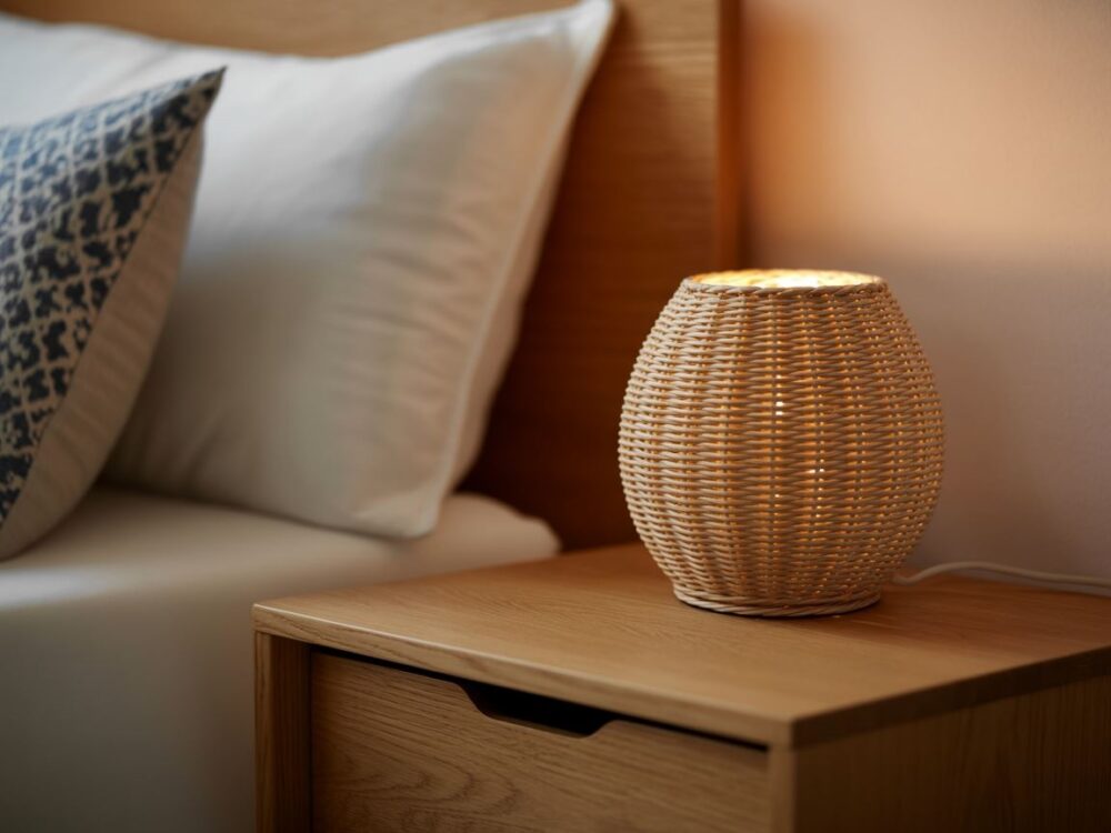 lampka nocna z wikliny