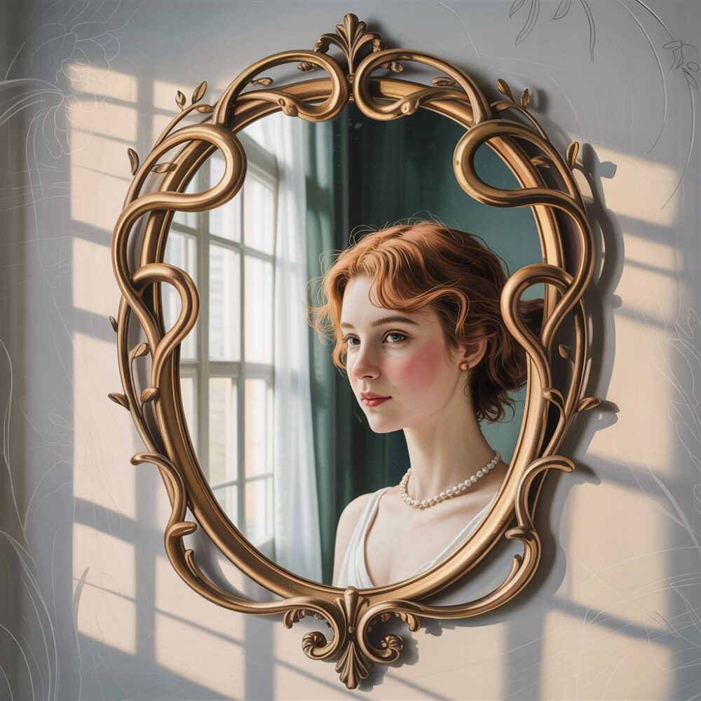 lustro w stylu art nouveau