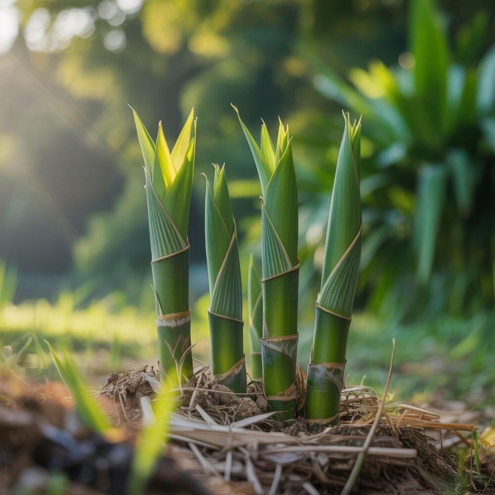 młode pędy bambusa