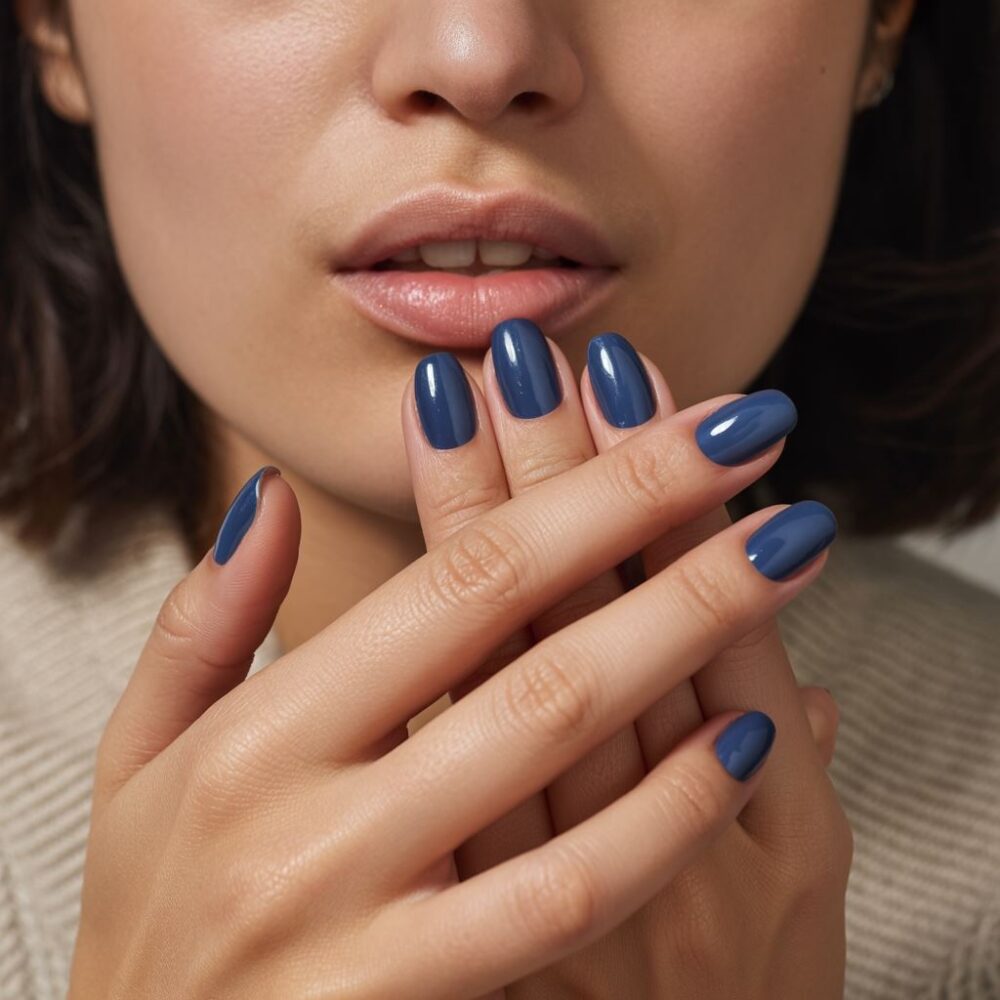 modne niebieskie tipsy