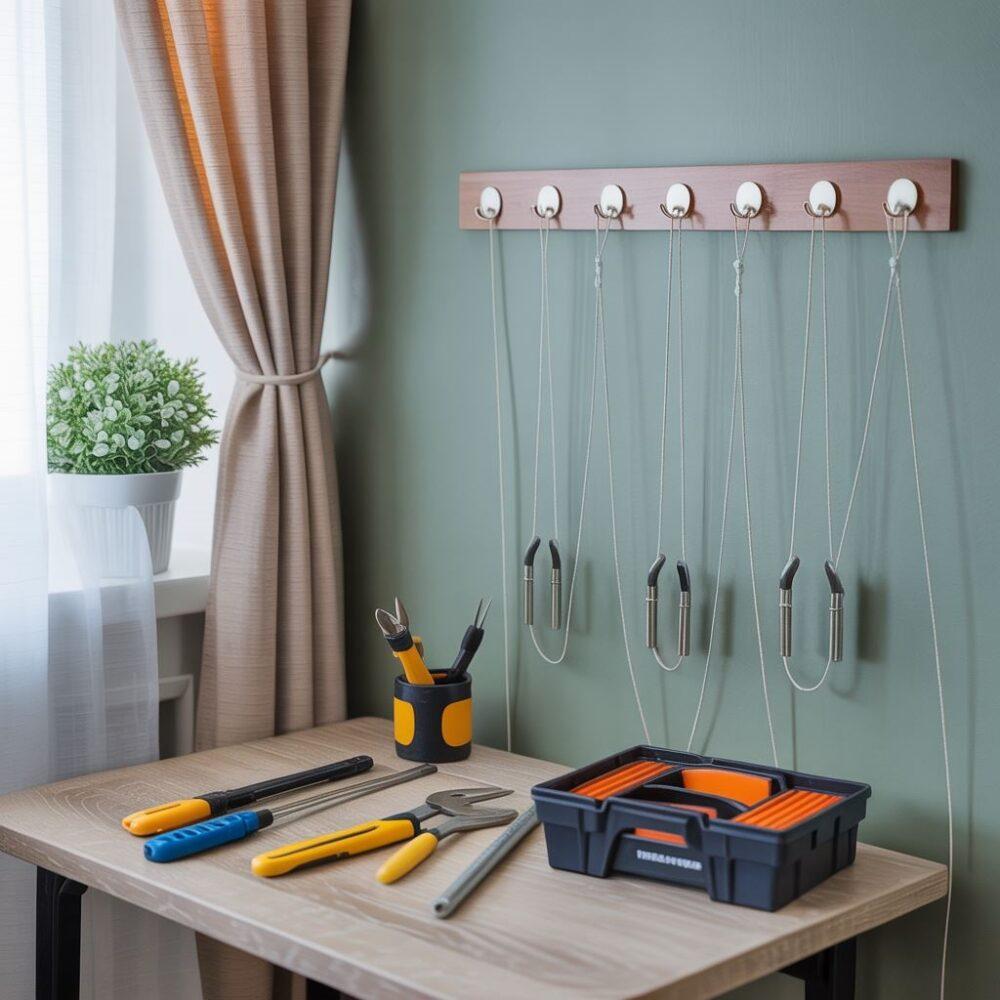 montaż haczyka do firan