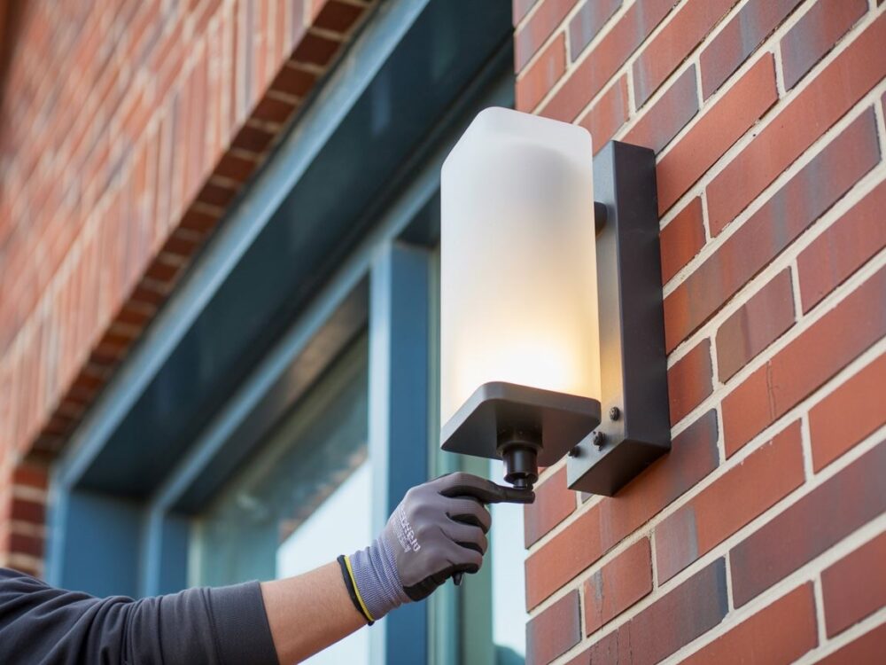 montaż kinkietu elewacyjnego