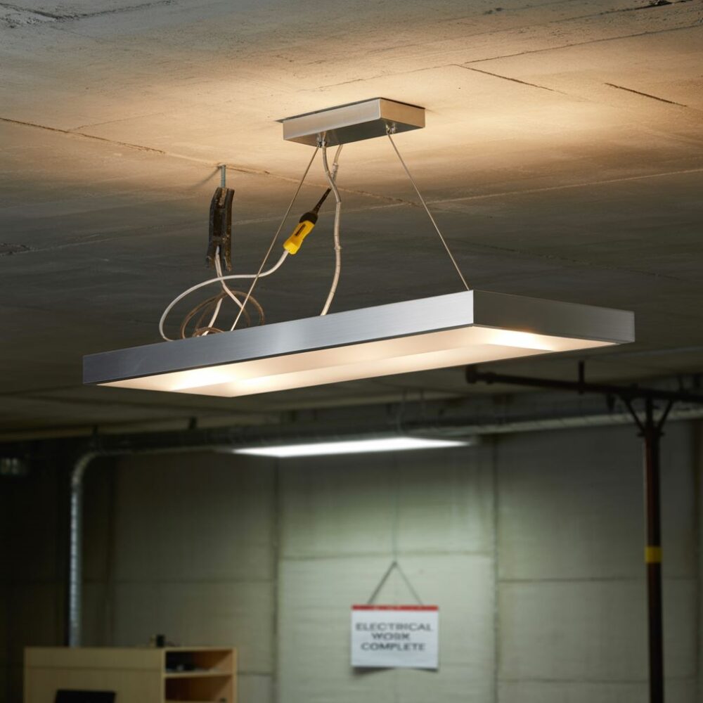 montaż lampy w suficie