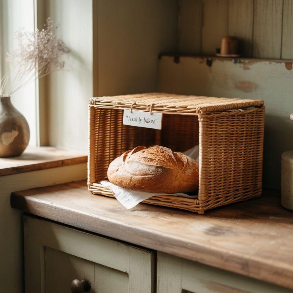 naturalny chlebak z rattanu