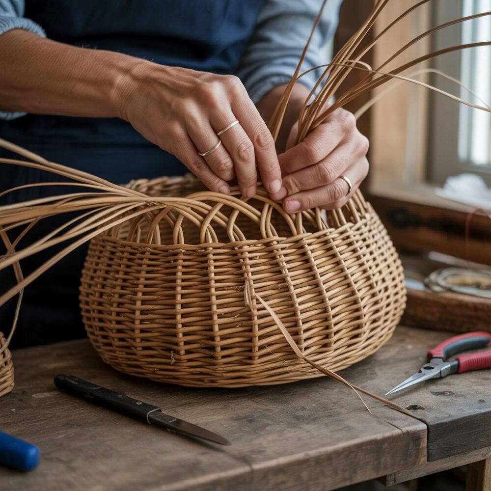 naturalny kosz wiklinowy