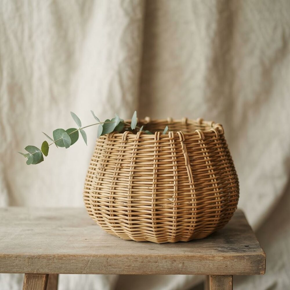 naturalny koszyk bambusowy