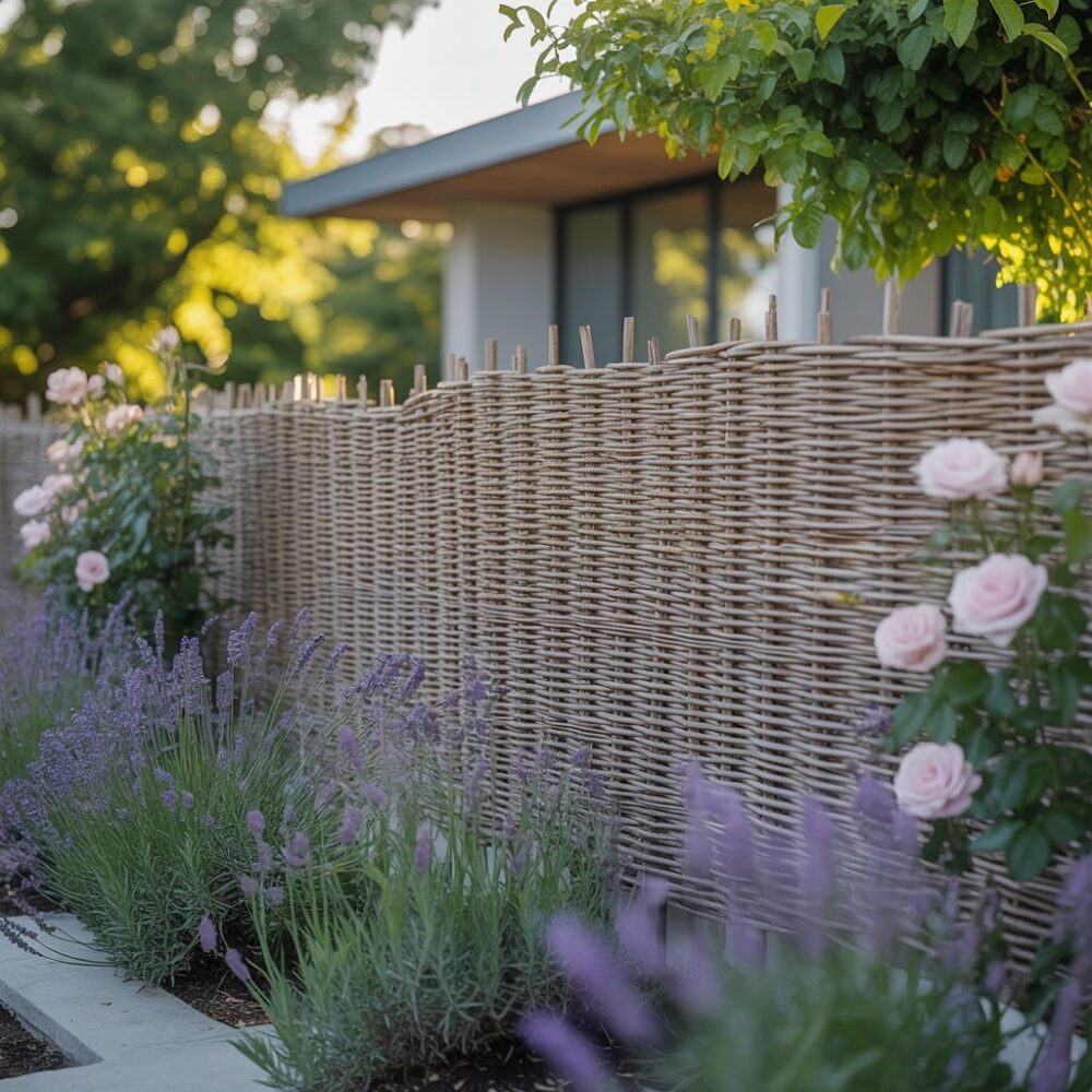 naturalny płotek rattanowy