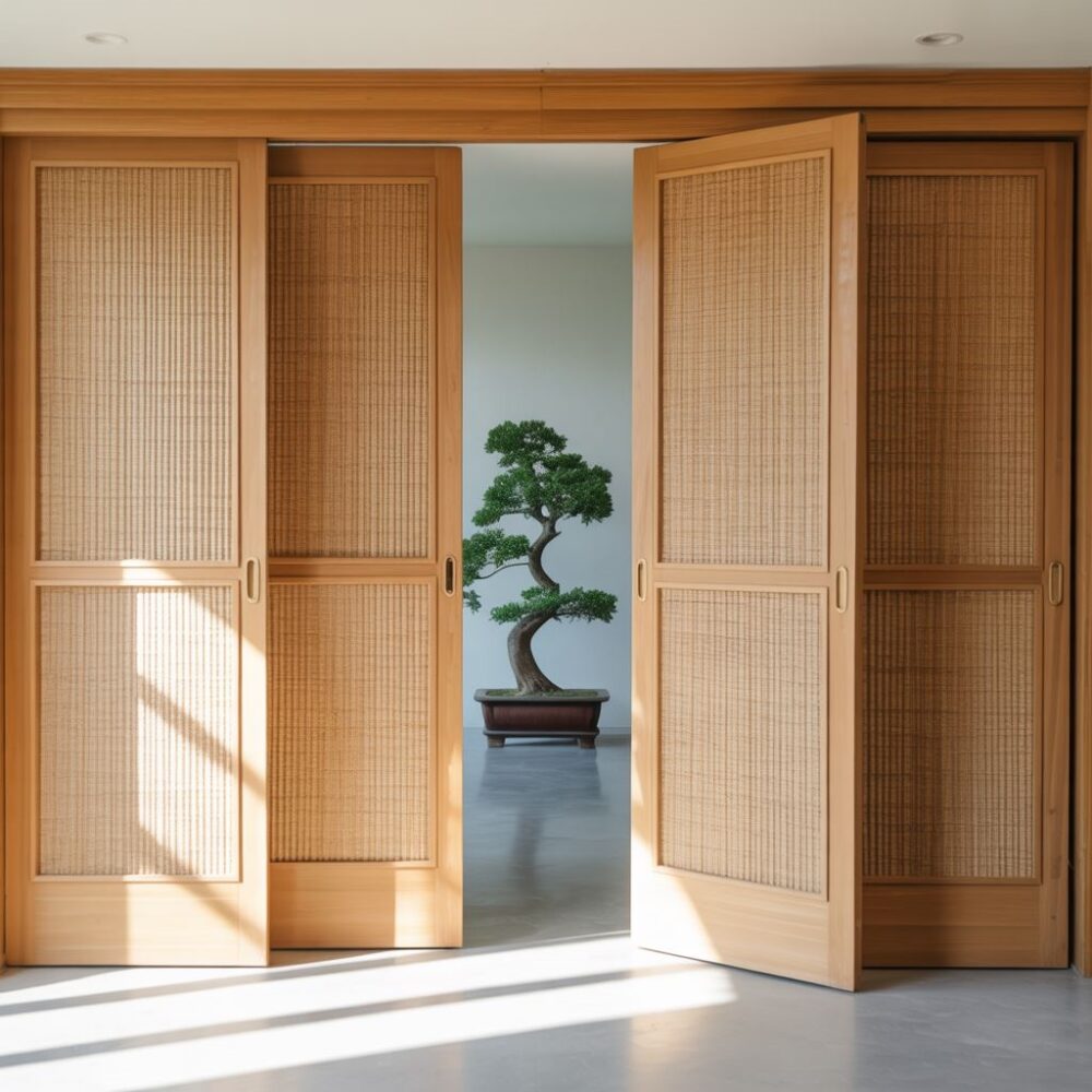 nowoczesne drzwi z bambusa