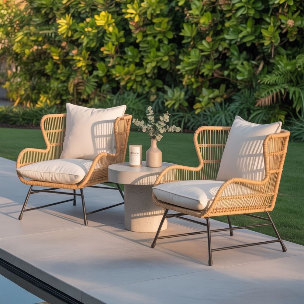 nowoczesny leżak ogrodowy