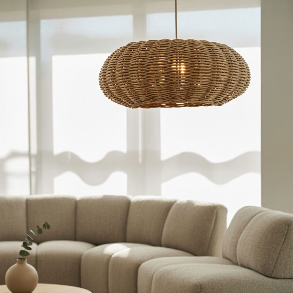 oświetlenie sufitowe wiklinowe