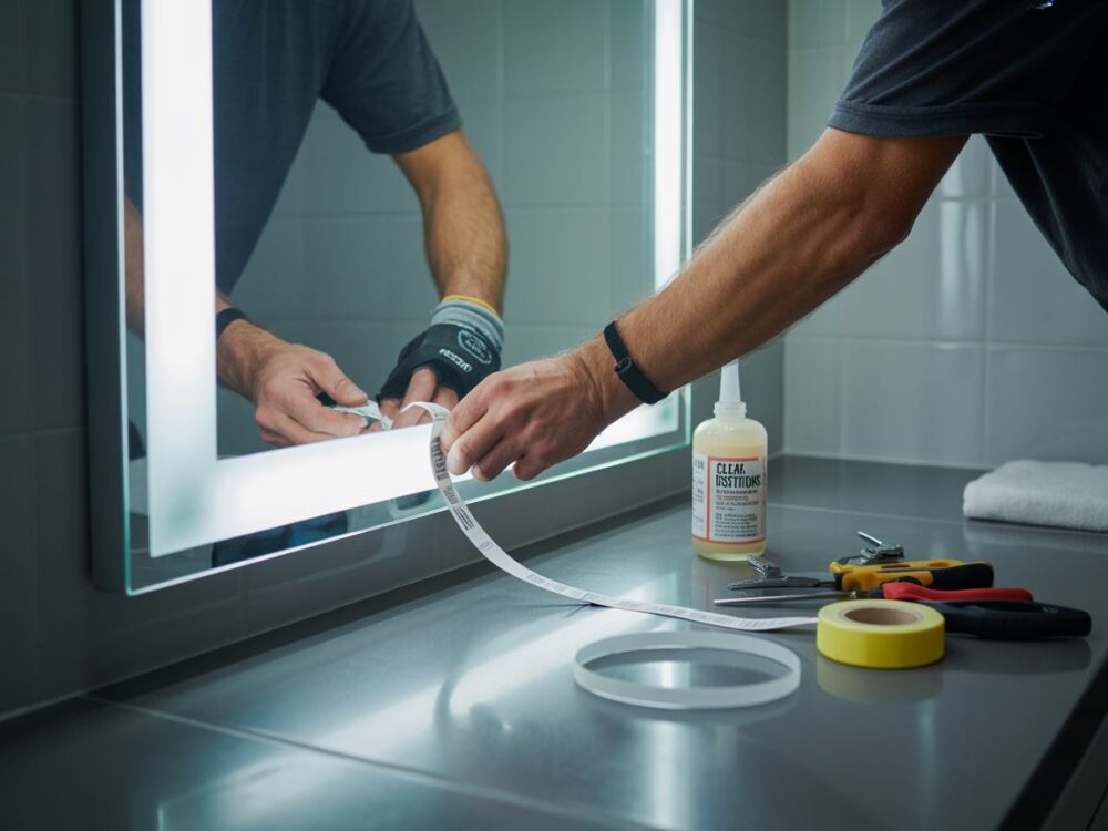 podświetlenie lustra taśmą led