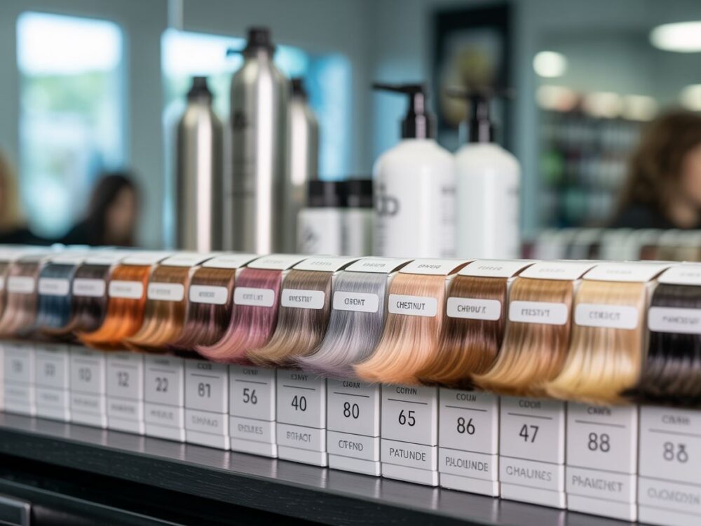 próbki kolorów włosów