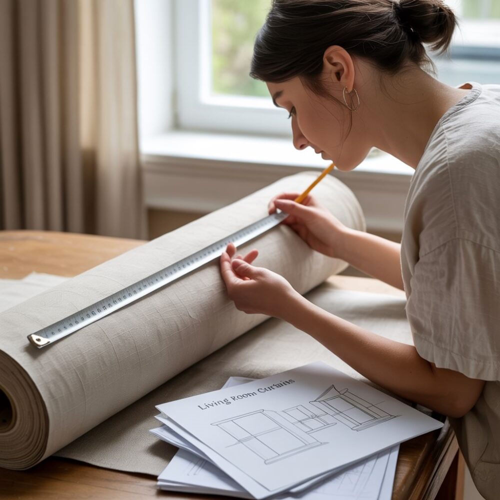 przygotowanie do zawieszenia firan