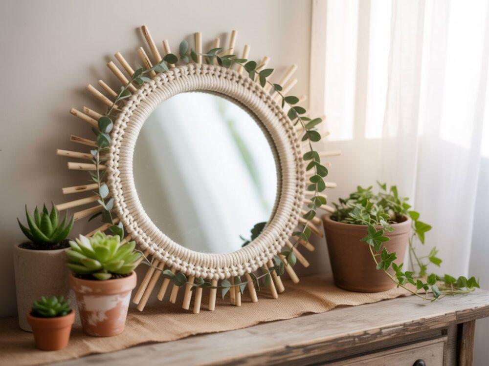 rama lustra z drewna