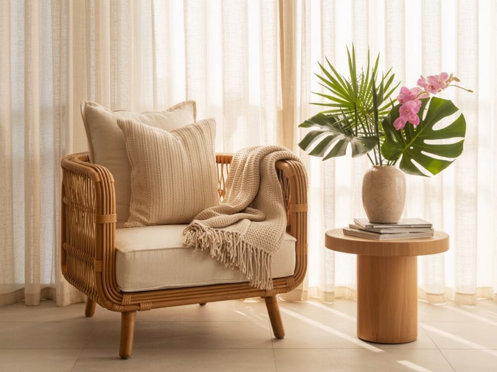 rattan w salonie