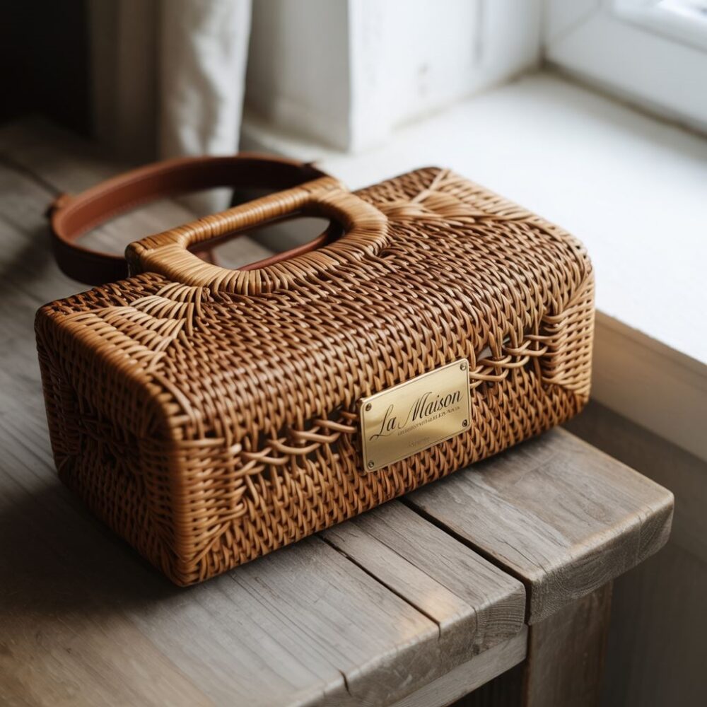 rattanowa torba w stylu letnim