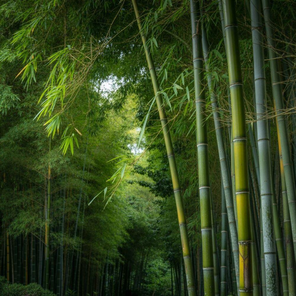 słońce w bambusowym lesie