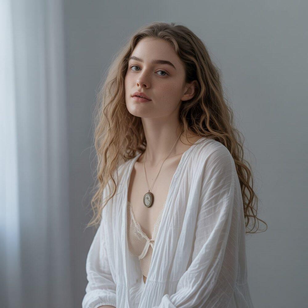 stylizacja z białą bielizną