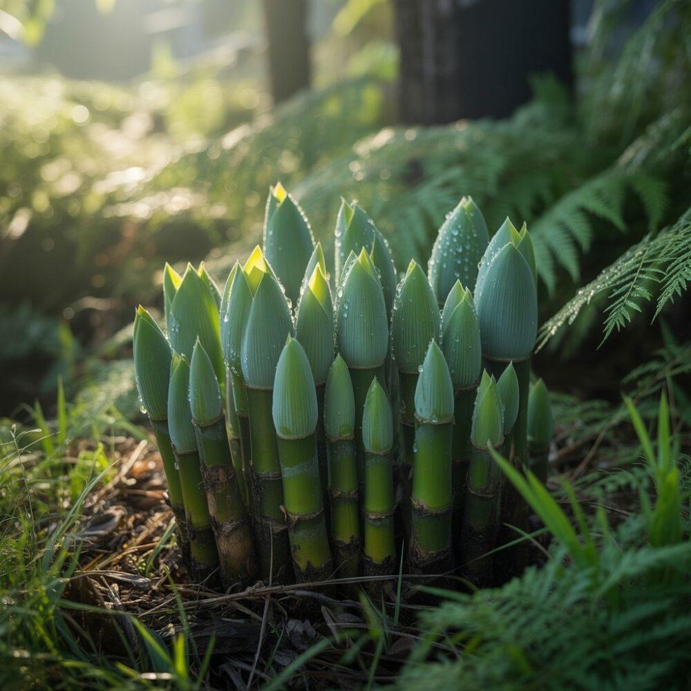 świeży bambus w przyrodzie
