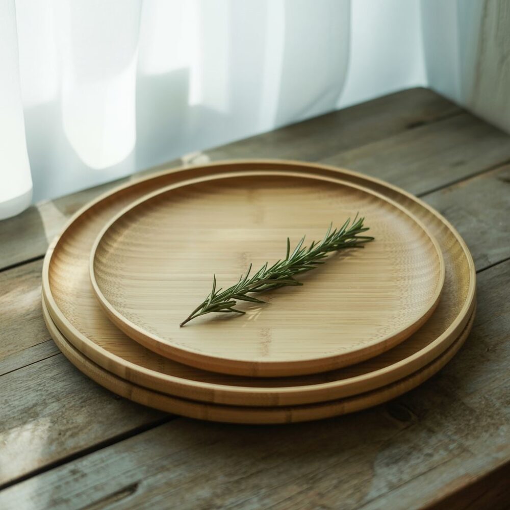 talerze z bambusa