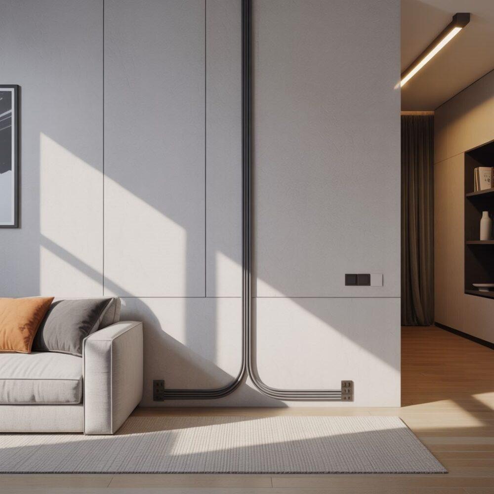 ukryty kabel na ścianie