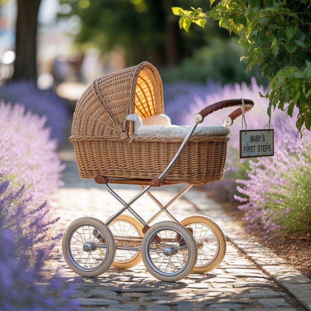 wózek retro na trawie