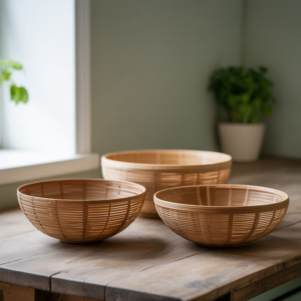 zestaw miseczek z bambusa